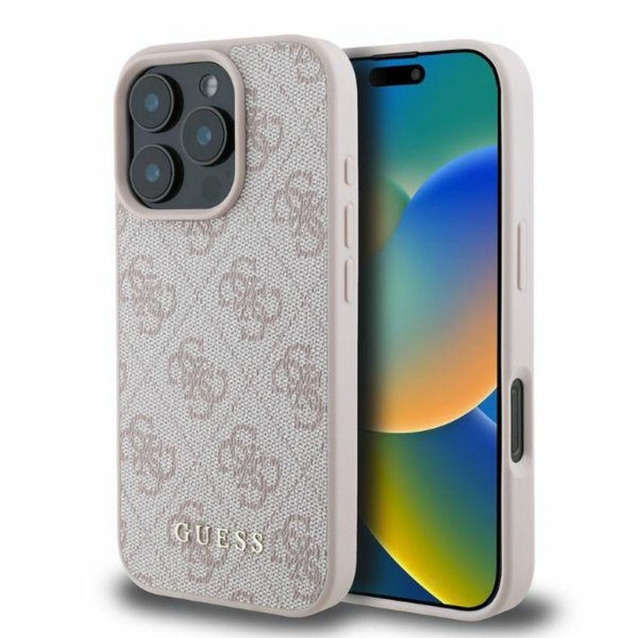 GUESS чохол для IPHONE 16 Pro GUHCP16LG4GFPI (PU 4G Classic) рожевий