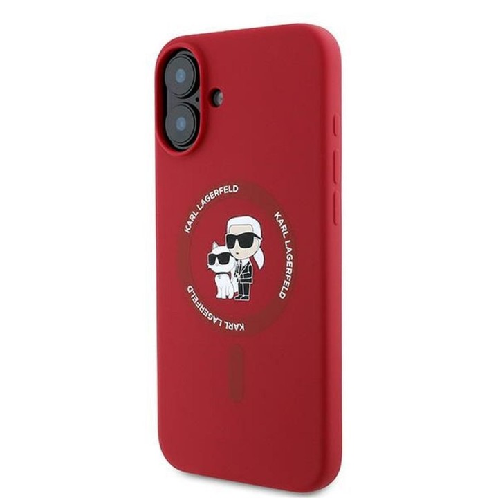 KARL LAGERFELD чохол для IPHONE 16 Plus сумісний із MagSafe KLHMP16MSCMKCRHR (Silicone KC Body Ring) червоний