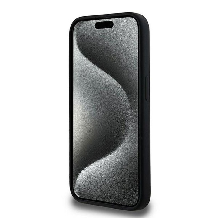 KARL LAGERFELD чехол для IPHONE 15 Pro совместимый с MagSafe KLHMP15LSCMKCRHK (Silicone KC Body Ring) черный