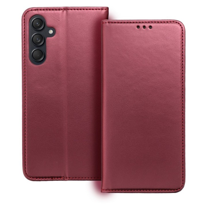 Etui z klapką na Samsung A16 Smart Magneto burgundowe