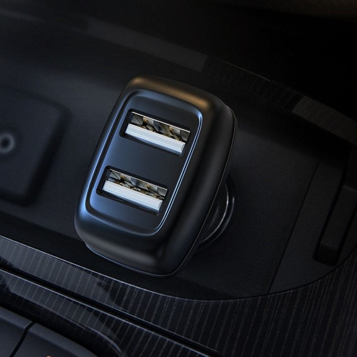 HOCO car charger 2xUSB + cable Type C 2,4A Leader Z36 black