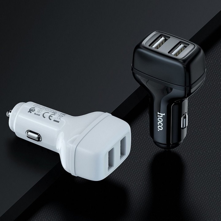 HOCO car charger 2xUSB + cable Type C 2,4A Leader Z36 black
