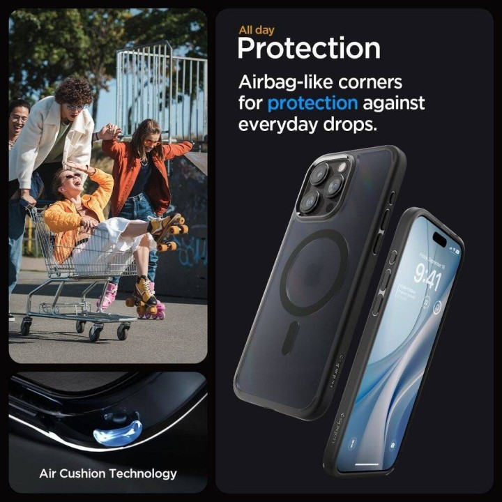 SPIGEN case ULTRA HYBRID MAG compatible with MagSafe for IPHONE 16 Pro frost black