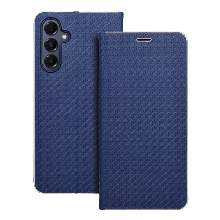 Чехол с клапаном для Samsung A16 5G Luna Book Carbon синий