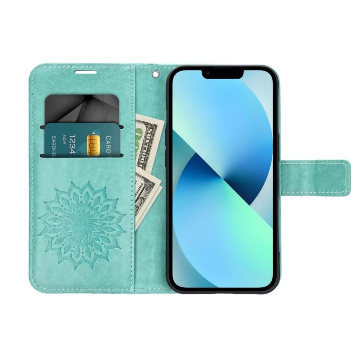 Etui z klapką na Samsung A16 5G Mezzo Book mandala zielone