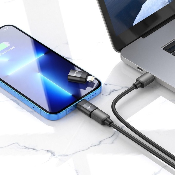Adapter USB C do Lightning Hoco UA17 czarny