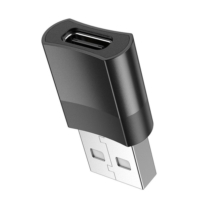 Адаптер OTG USB A для USB C Hoco UA17 чорний