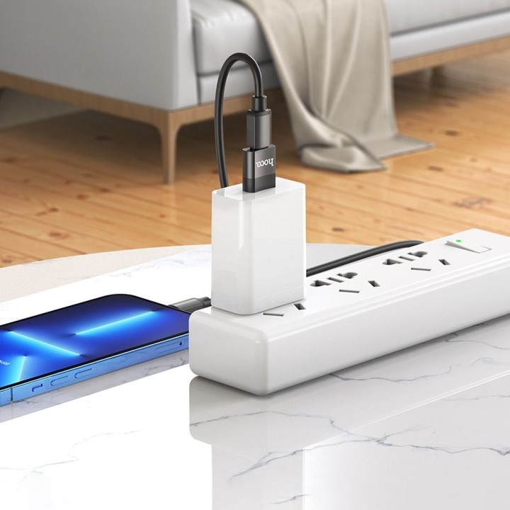 Adapter OTG USB A do USB C Hoco UA17 czarny