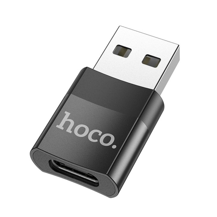 Адаптер OTG USB A для USB C Hoco UA17 чорний