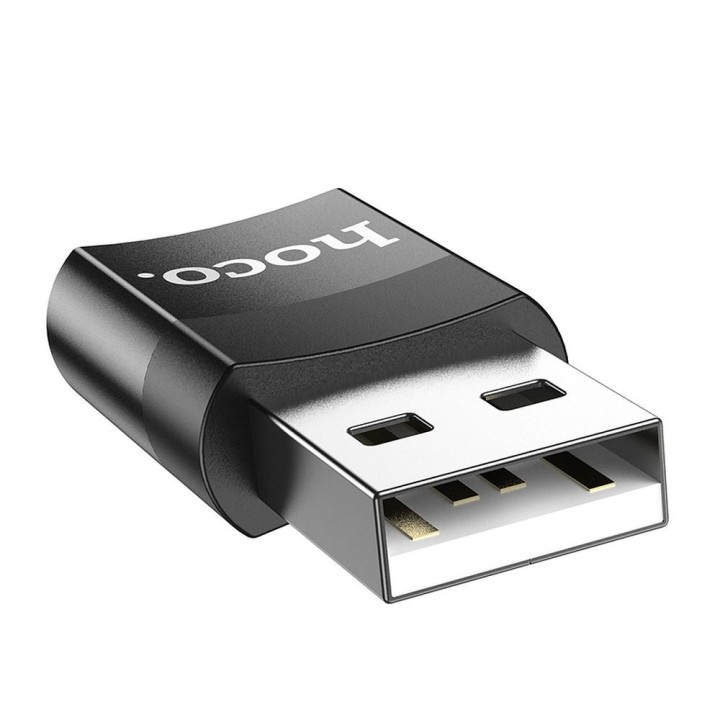 Адаптер OTG USB A для USB C Hoco UA17 чорний