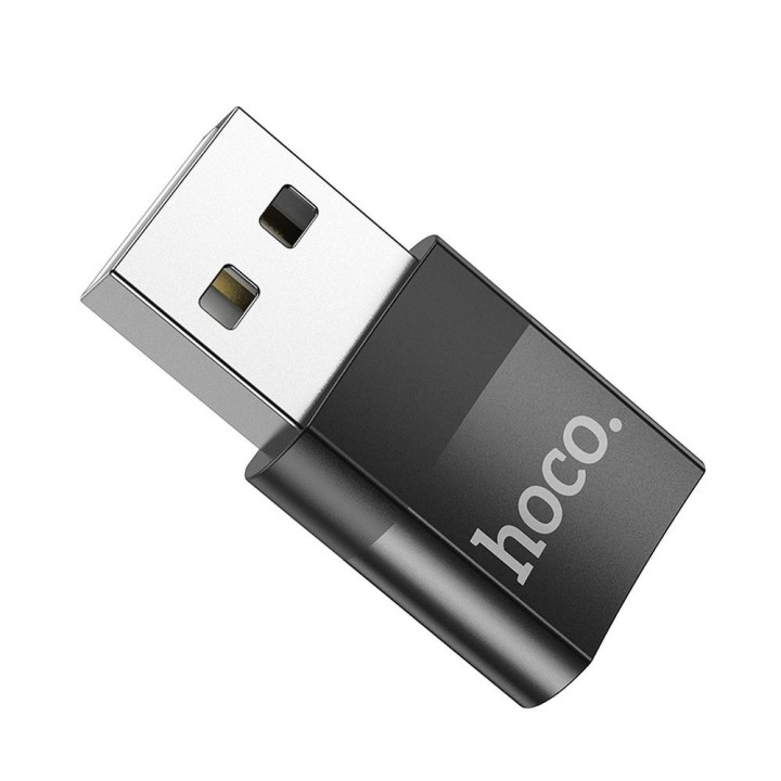 Адаптер OTG USB A для USB C Hoco UA17 чорний