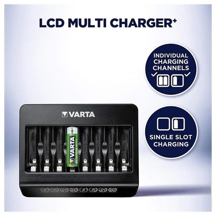 VARTA зарядное устройство LCD MULTI CHARGER + 57681 (без аккумуляторов)