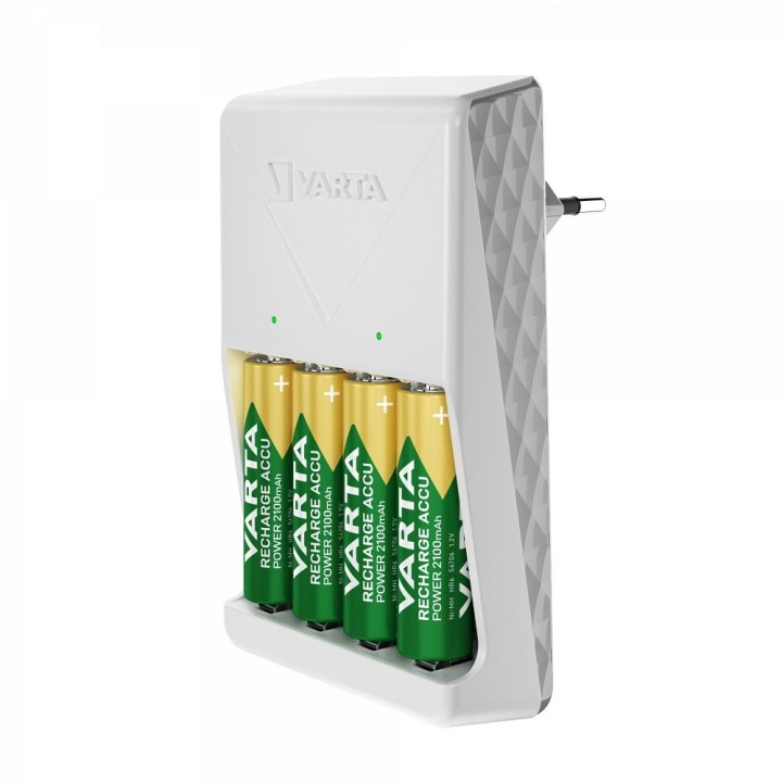 VARTA зарядний пристрій PLUG CHARGER 57657 + 4 x акумулятор акумуляторна R6 (AA) 2100mAh