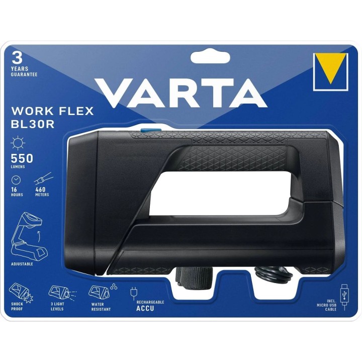VARTA flashlight LED cordless Work flex BL30R 550lm 18684