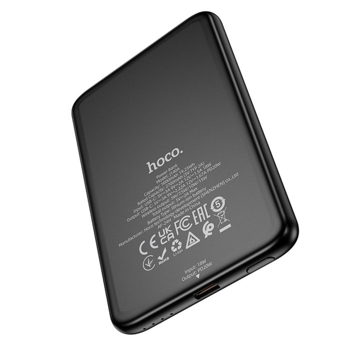 Повербанк совместимый с MagSafe Hoco 5000 mAh QC PD 2A 20W ultra-cienki J140A черный