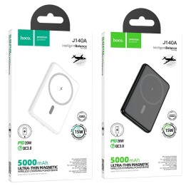 Повербанк сумісний з MagSafe Hoco 5000 mAh QC PD 2A 20W ultra-cienki J140A білий