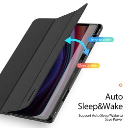 DUX DUCIS case DOMO foldable with a stylus compartment for SAMSUNG Tab S10 Plus/S9 Plus/S9FE Plus black