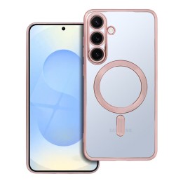 Case for Samsung S25 PLUS Electro Mag Cover compatible with MagSafe rose gold