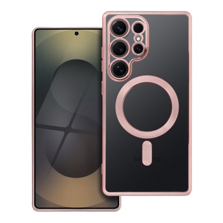Case for Samsung S25 ULTRA Electro Mag Cover compatible with MagSafe rose gold