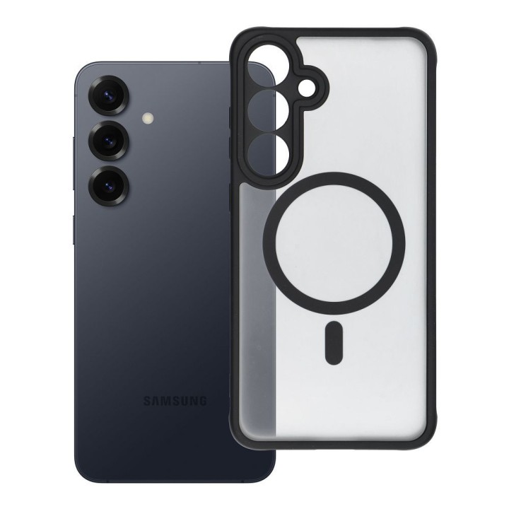 Чехол для Samsung S25 PLUS Full Matte Mag Cover совместимый с MagSafe черный
