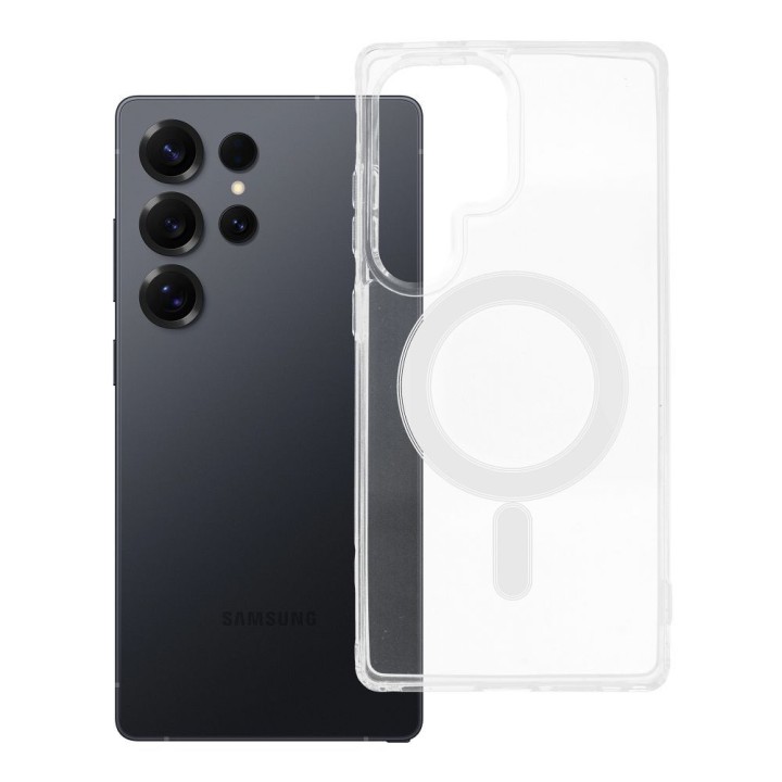 Case for Samsung S25 ULTRA Clear Mag Cover (Str) MagSafe compatible transparent