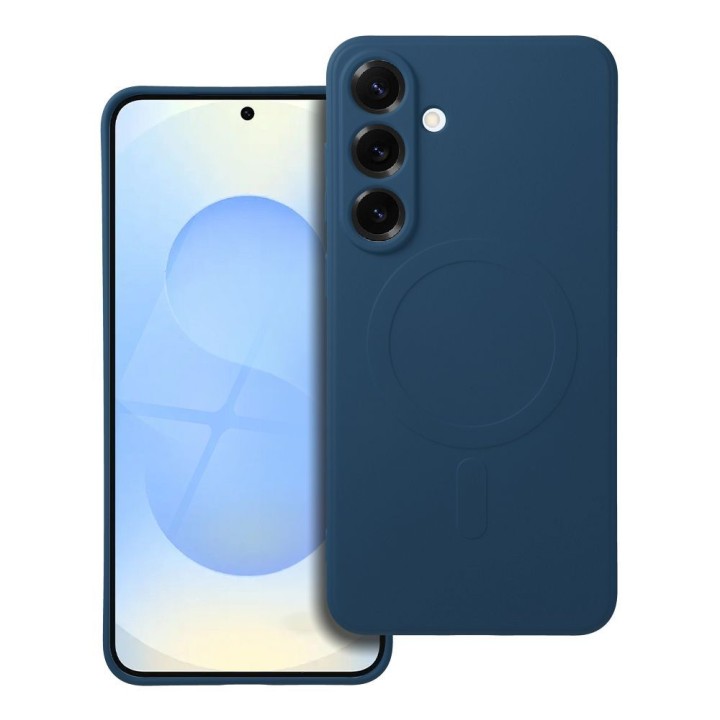 Case for Samsung S25 PLUS Silicone Mag Cover MagSafe compatible (camera protection) blue