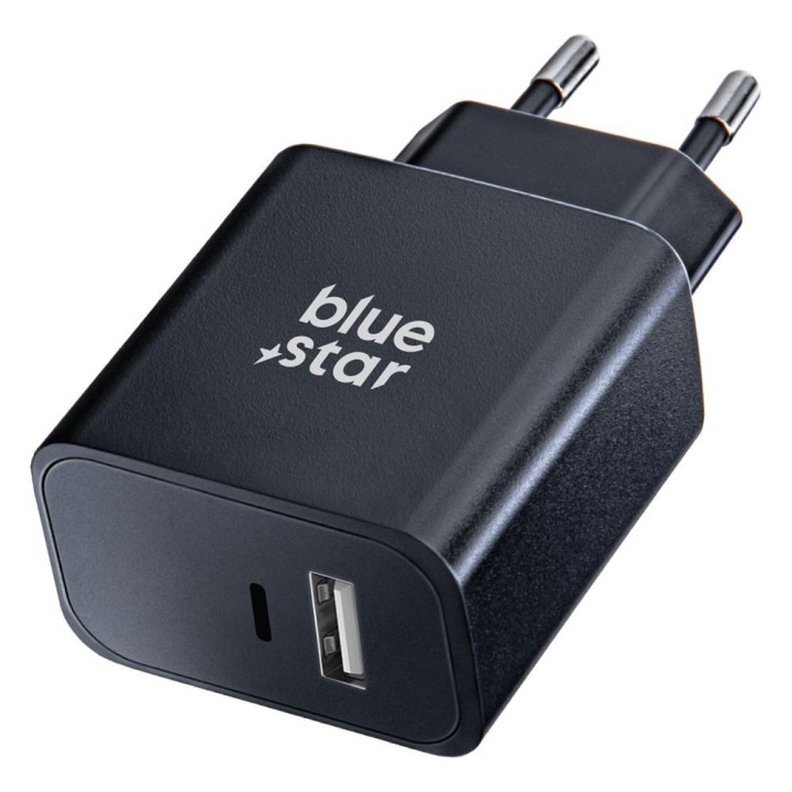Wall charger for phone Blue Star USB C + USB A QC4.0 PD 3A 25W TFB-TC-25WPD black