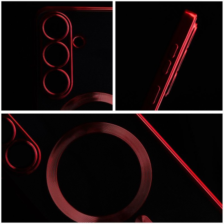 Case for Samsung S25 PLUS Electro Mag Cover compatible with MagSafe red
