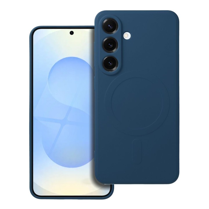 Case for Samsung S25 Silicone Mag Cover MagSafe compatible (camera protection) blue