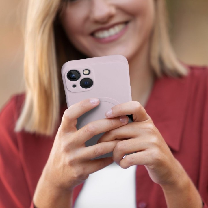 Case for Samsung S25 PLUS Silicone Mag Cover MagSafe compatible (camera protection) pink
