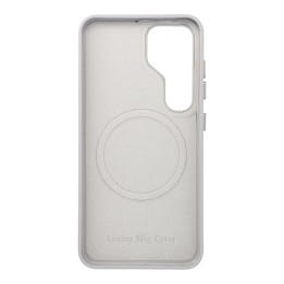 Etui na Samsung S25 Leather Mag Cover zgodne z MagSafe szare