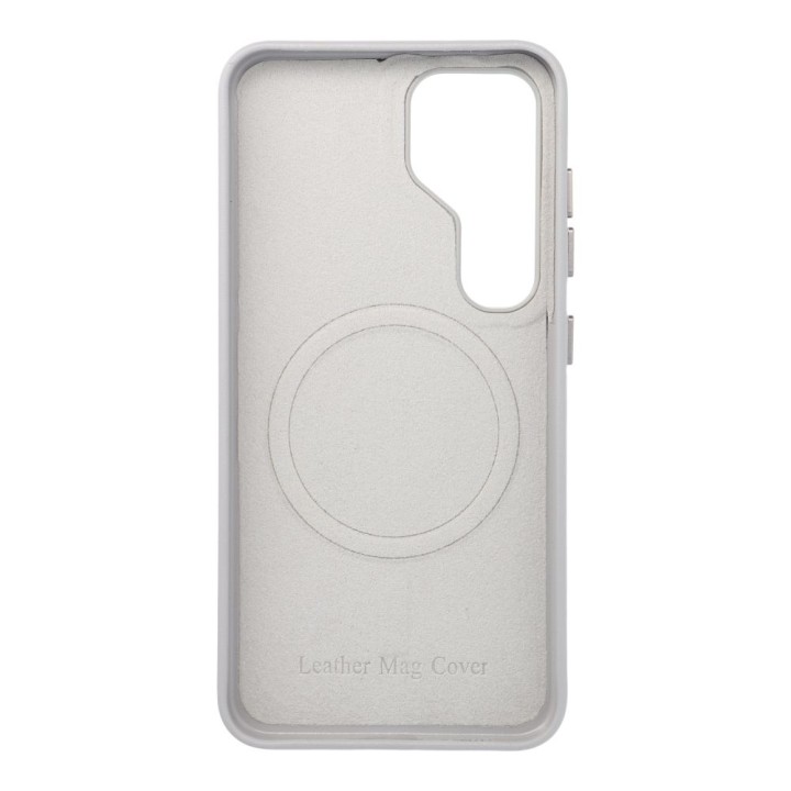 Etui na Samsung S25 Leather Mag Cover zgodne z MagSafe szare