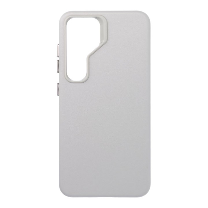 Case for Samsung S25 Leather Mag Cover compatible with MagSafe grey