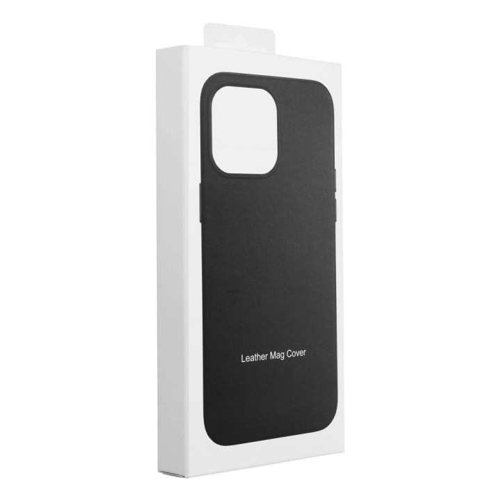 Case for Samsung S25 PLUS Leather Mag Cover compatible with MagSafe black