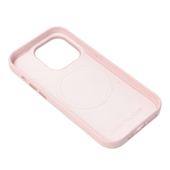 Чохол для Samsung S25 PLUS Leather Mag Cover сумісний із MagSafe рожевий