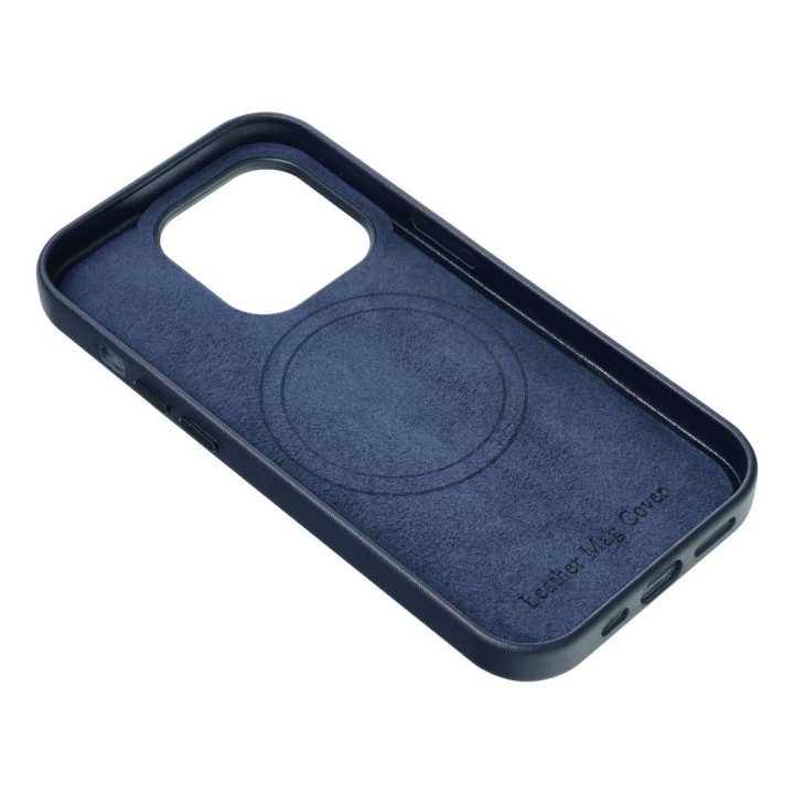 Etui na Samsung S25 PLUS Leather Mag Cover zgodne z MagSafe niebieskie