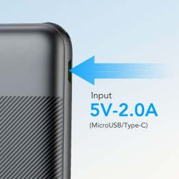 Powerbank Veger L10S (W1105PD) PD QC3.0 2A 20W 10000 mAh czarny 0INT