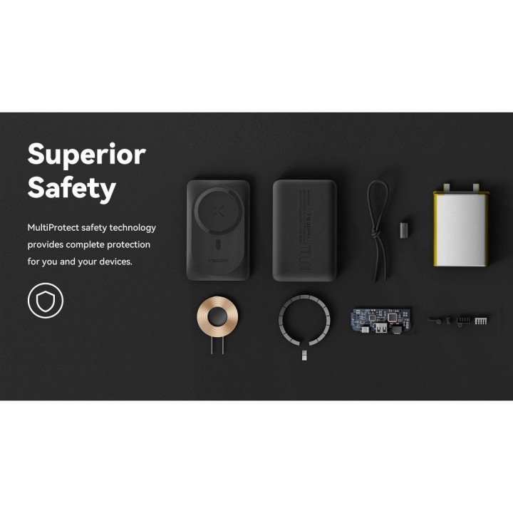 Повербанк сумісний з MagSafe Veger MagOn (VP1151 / W1151) PD QC3.0 2A 20W із зарядкою бездротовим 10000 mAh білий 0INT