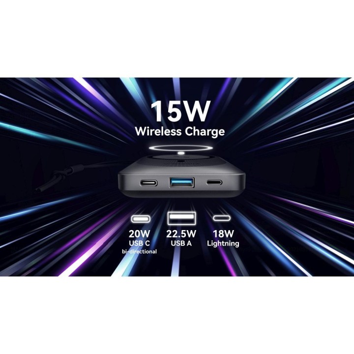 Повербанк сумісний з MagSafe Veger MagOn (VP1151 / W1151) PD QC3.0 2A 20W із зарядкою бездротовим 10000 mAh білий 0INT