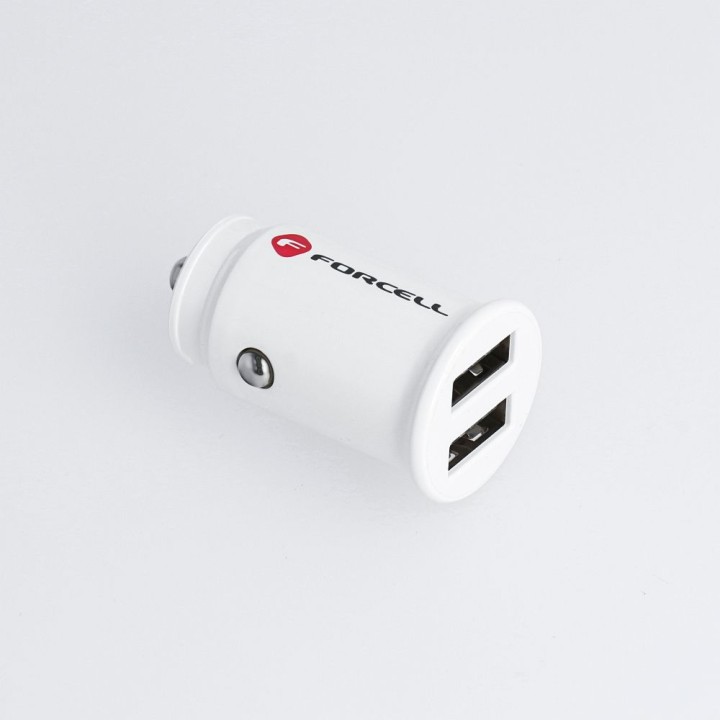 FORCELL car charger Mini 2xUSB 3,1A white CC-SJ02