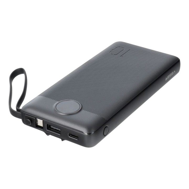 Повербанк Veger C10 (W1116) 10000 mAh з вбудованими кабелями Micro USB / Тип C / Lightning чорний