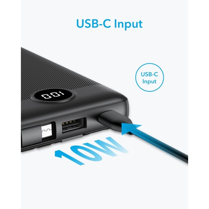 Power bank Veger C10 (W1116) 10000 mAh with built-in cables Micro USB / Type C / Lightning black