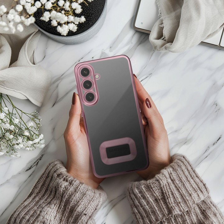 Чехол для Samsung S25 PLUS Glam пудрово-розовый