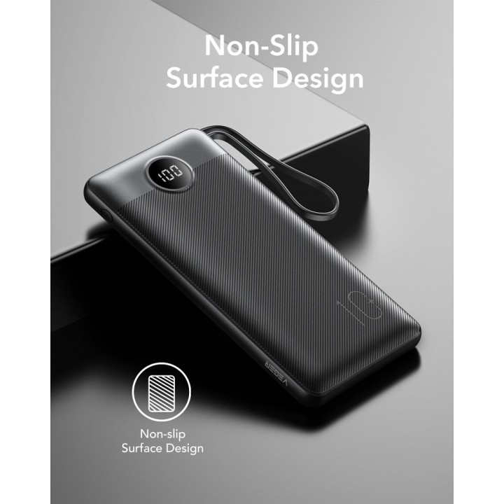 Power bank Veger C10 (W1116) 10000 mAh with built-in cables Micro USB / Type C / Lightning black