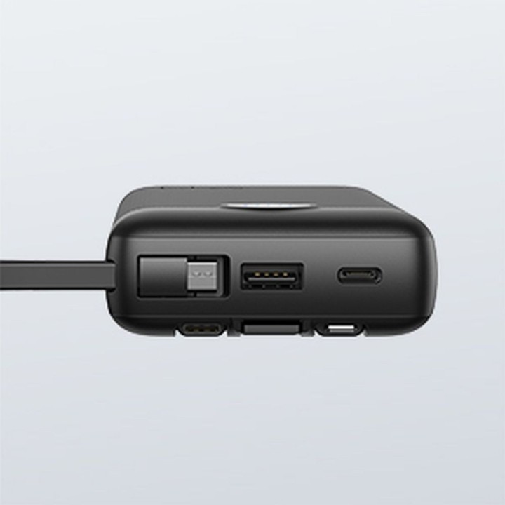 Power bank Veger C20 (W2047 / W2059) 20000 mAh with built-in cables Micro USB / type C / Lightning black