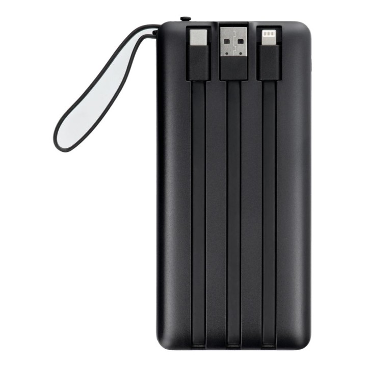 Power bank Veger C10 (W1116) 10000 mAh with built-in cables Micro USB / Type C / Lightning black
