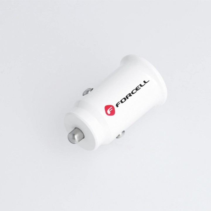 FORCELL ładowarka samochodowa Mini 2xUSB 3,1A biała CC-SJ02