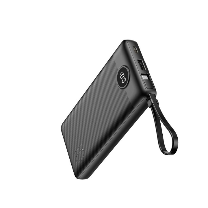Power bank Veger C10 (W1116) 10000 mAh with built-in cables Micro USB / Type C / Lightning black