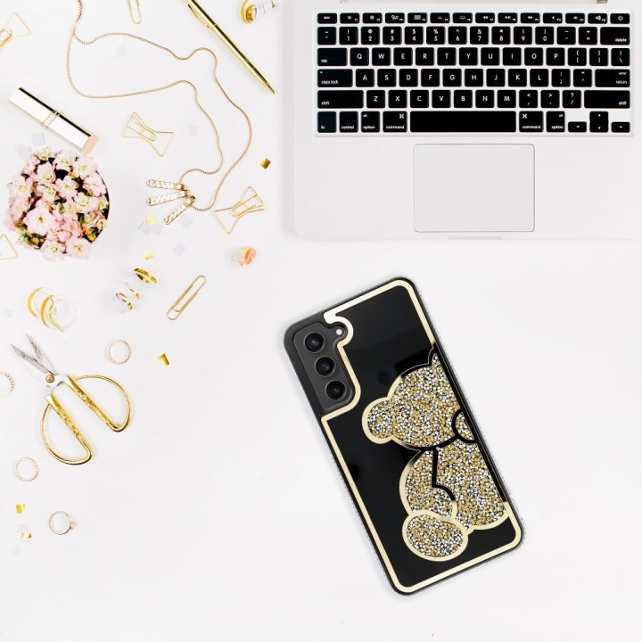 Etui na Samsung S25 Teddy Bear złote