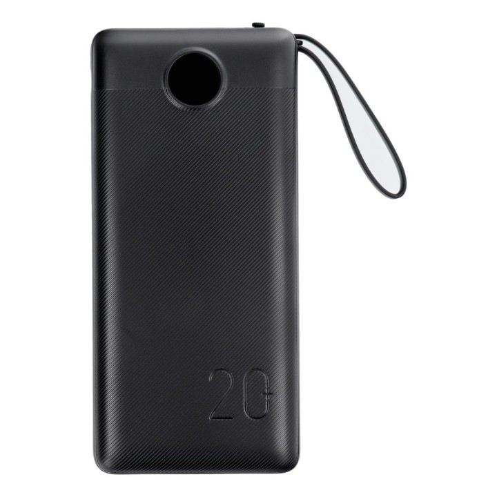 Повербанк Veger C20 (W2047 / W2059) 20000 mAh с встроенными кабелями Micro USB / Тип C / Lightning черный
